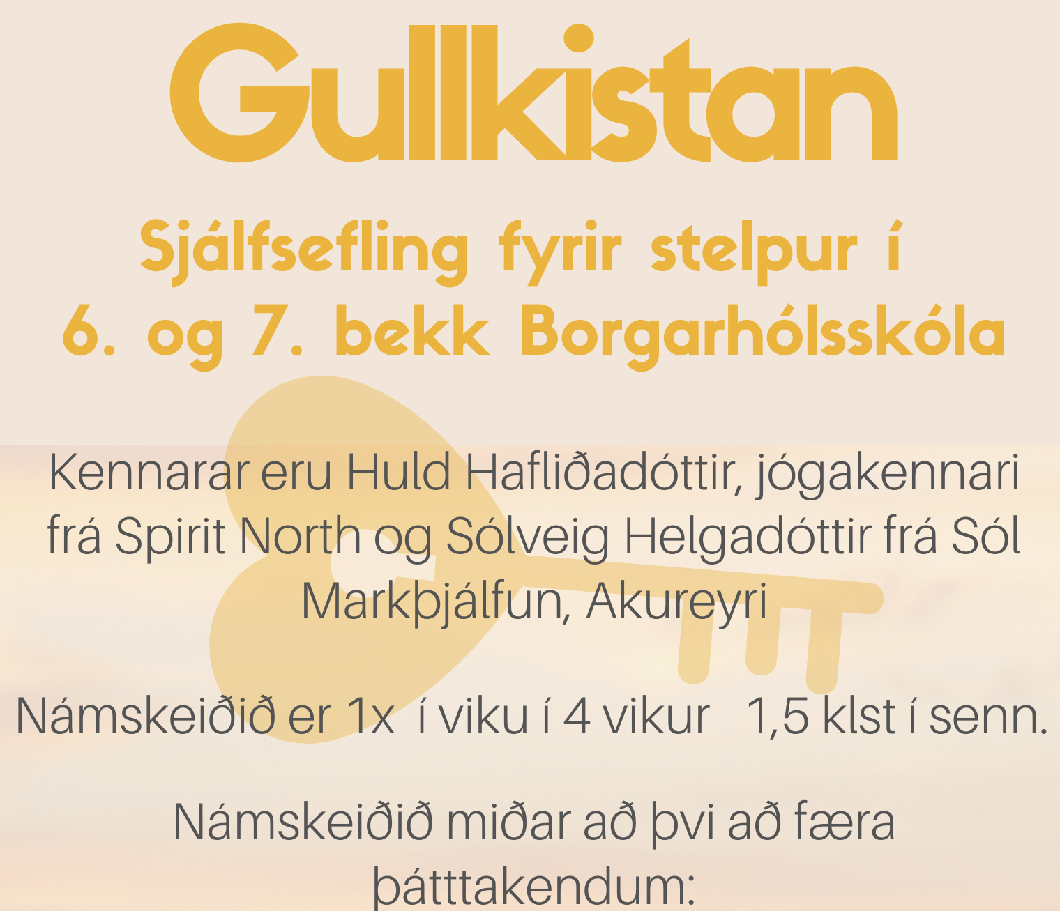 Gullkistan – sjálfsefling fyrir stelpur Gullkistan – sjálfsefling fyrir stelpur